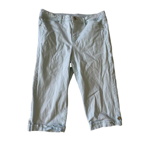 Gloria Vanderbilt Womens Skimmer Capri Jeans Pants Sz 8  Slimming Pockets Cuffed - Picture 1 of 7